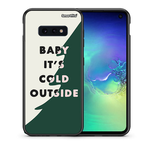 Θήκη Samsung S10e Cold Outside από τη Smartfits με σχέδιο στο πίσω μέρος και μαύρο περίβλημα | Samsung S10e Cold Outside case with colorful back and black bezels
