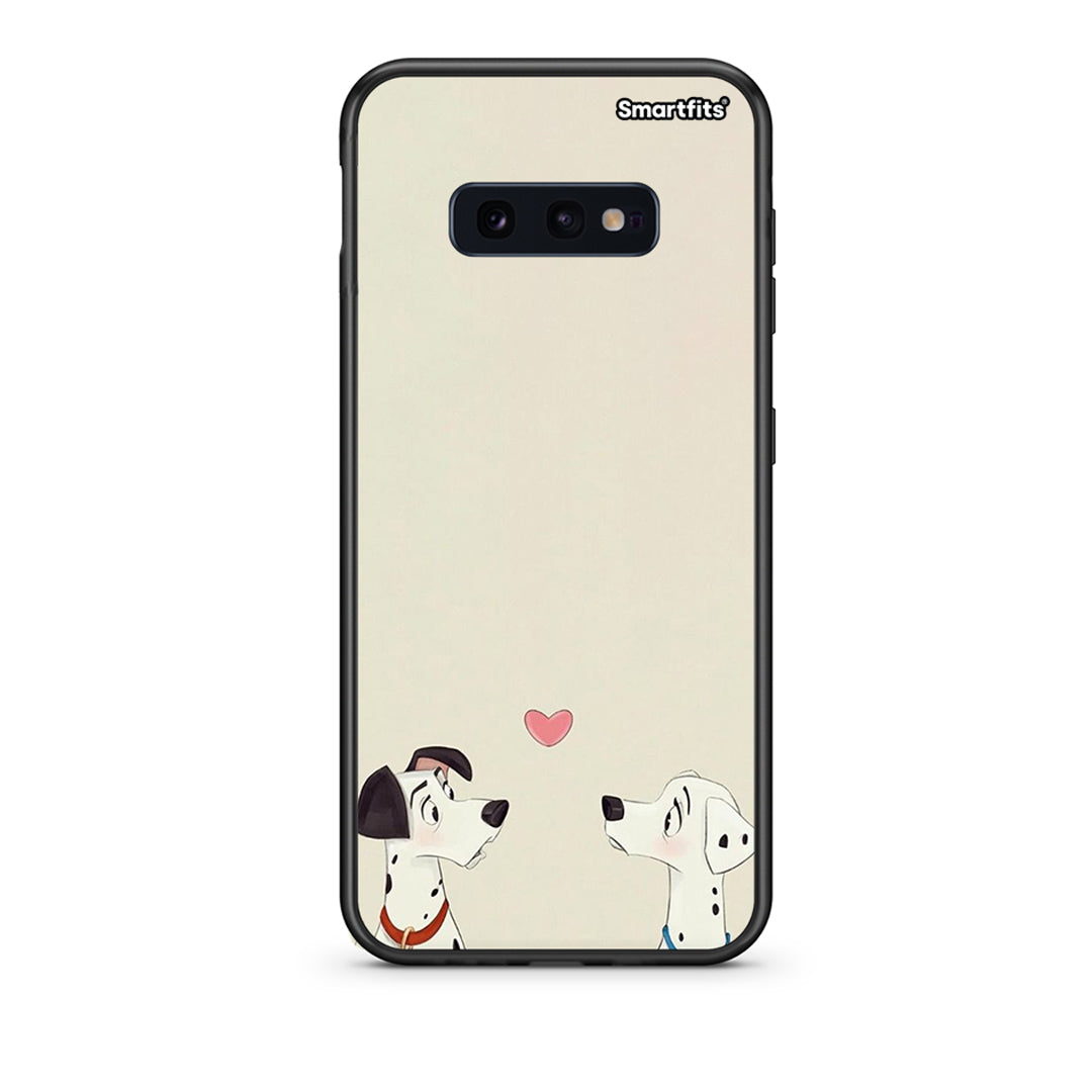samsung s10e Dalmatians Love θήκη από τη Smartfits με σχέδιο στο πίσω μέρος και μαύρο περίβλημα | Smartphone case with colorful back and black bezels by Smartfits