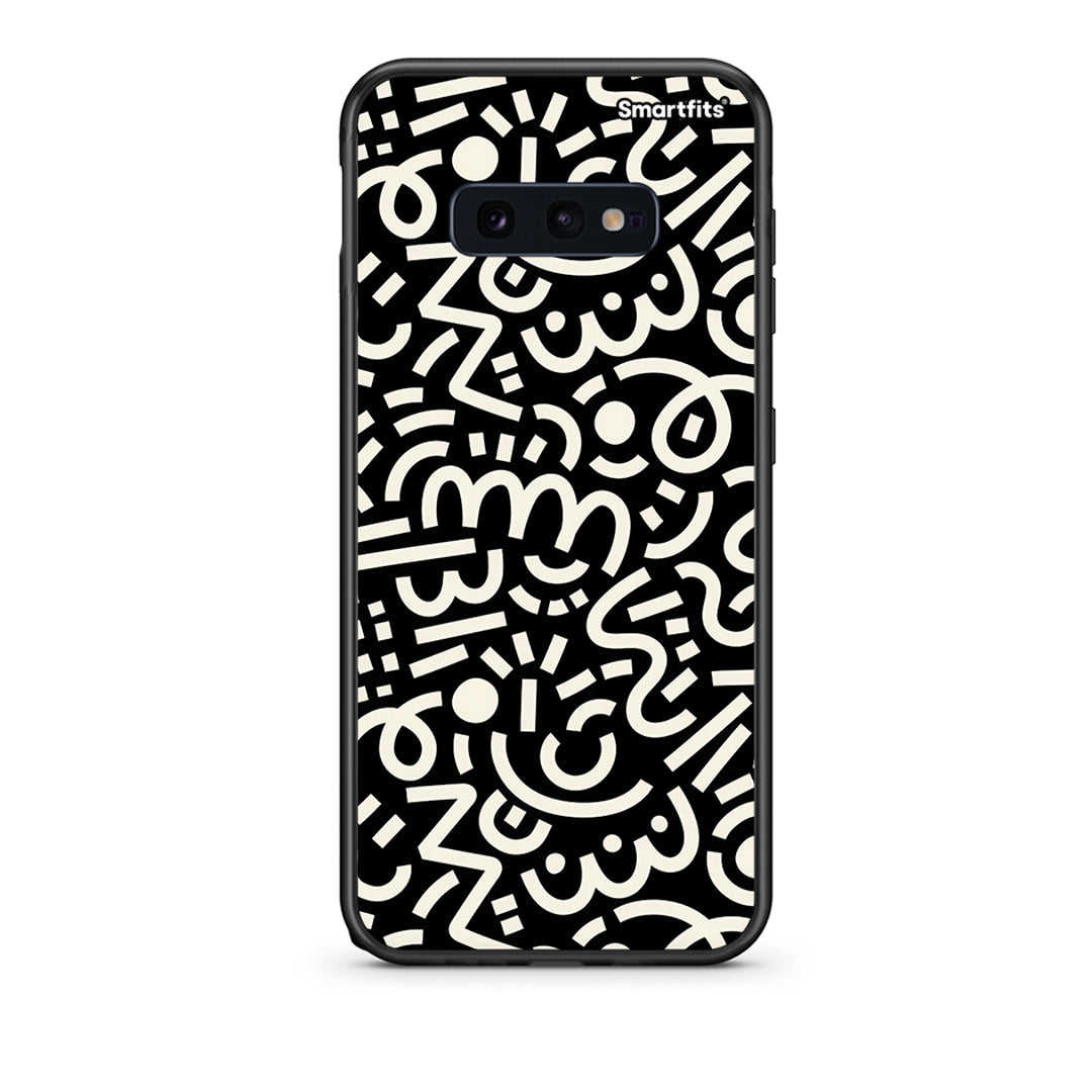 samsung s10e Doodle Art Θήκη από τη Smartfits με σχέδιο στο πίσω μέρος και μαύρο περίβλημα | Smartphone case with colorful back and black bezels by Smartfits