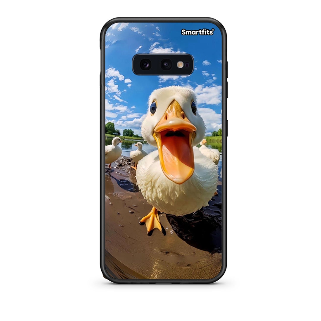 samsung s10e Duck Face θήκη από τη Smartfits με σχέδιο στο πίσω μέρος και μαύρο περίβλημα | Smartphone case with colorful back and black bezels by Smartfits