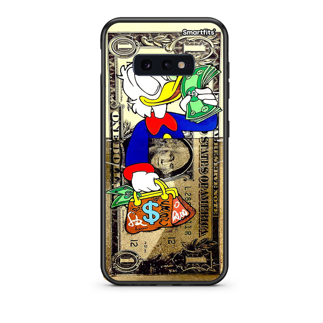 samsung s10e Duck Money Θήκη από τη Smartfits με σχέδιο στο πίσω μέρος και μαύρο περίβλημα | Smartphone case with colorful back and black bezels by Smartfits