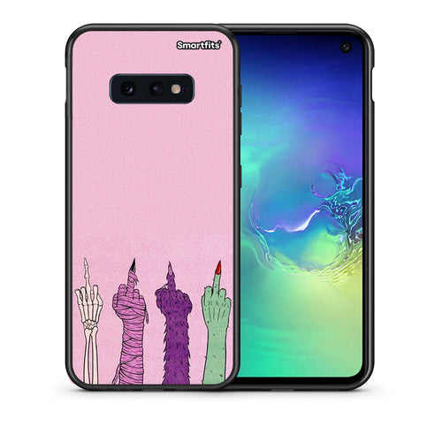 Θήκη Samsung S10e Halloween Be A Lady από τη Smartfits με σχέδιο στο πίσω μέρος και μαύρο περίβλημα | Samsung S10e Halloween Be A Lady case with colorful back and black bezels
