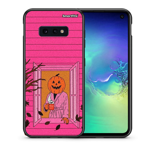Θήκη Samsung S10e Halloween Pumpkin Lady από τη Smartfits με σχέδιο στο πίσω μέρος και μαύρο περίβλημα | Samsung S10e Halloween Pumpkin Lady case with colorful back and black bezels