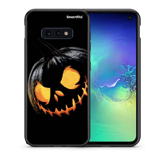 Θήκη Samsung S10e Halloween Scary Pumpkin από τη Smartfits με σχέδιο στο πίσω μέρος και μαύρο περίβλημα | Samsung S10e Halloween Scary Pumpkin case with colorful back and black bezels