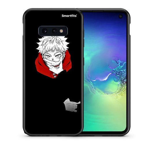 Θήκη Samsung S10e Itadori Anime από τη Smartfits με σχέδιο στο πίσω μέρος και μαύρο περίβλημα | Samsung S10e Itadori Anime case with colorful back and black bezels