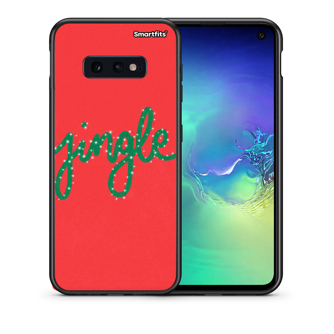 Θήκη Samsung S10e Jingle Xmas από τη Smartfits με σχέδιο στο πίσω μέρος και μαύρο περίβλημα | Samsung S10e Jingle Xmas case with colorful back and black bezels