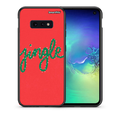 Θήκη Samsung S10e Jingle Xmas από τη Smartfits με σχέδιο στο πίσω μέρος και μαύρο περίβλημα | Samsung S10e Jingle Xmas case with colorful back and black bezels