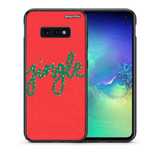 Θήκη Samsung S10e Jingle Xmas από τη Smartfits με σχέδιο στο πίσω μέρος και μαύρο περίβλημα | Samsung S10e Jingle Xmas case with colorful back and black bezels