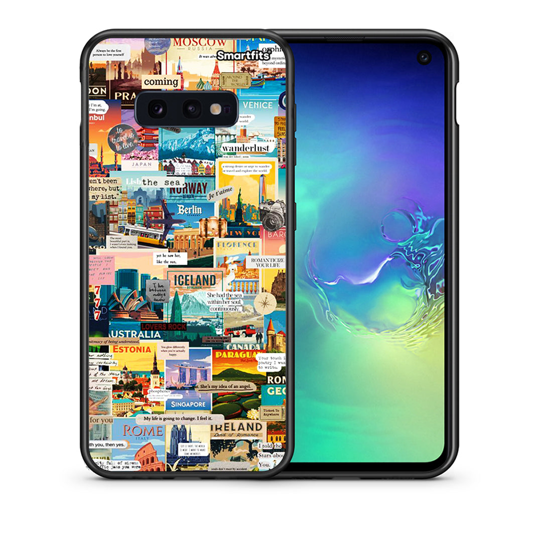 Θήκη Samsung S10e Live To Travel από τη Smartfits με σχέδιο στο πίσω μέρος και μαύρο περίβλημα | Samsung S10e Live To Travel case with colorful back and black bezels