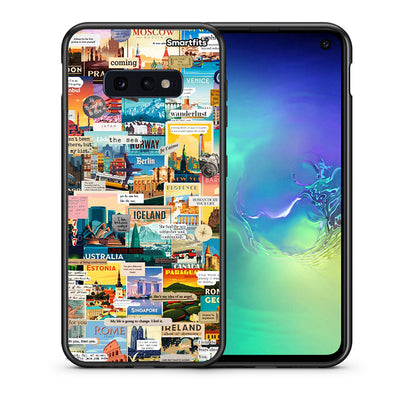 Θήκη Samsung S10e Live To Travel από τη Smartfits με σχέδιο στο πίσω μέρος και μαύρο περίβλημα | Samsung S10e Live To Travel case with colorful back and black bezels