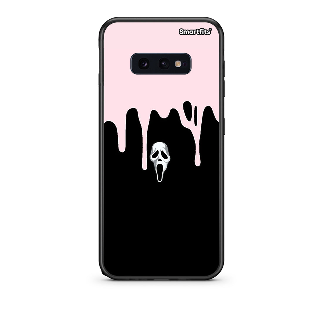 samsung s10e Melting Halloween Mask Θήκη από τη Smartfits με σχέδιο στο πίσω μέρος και μαύρο περίβλημα | Smartphone case with colorful back and black bezels by Smartfits