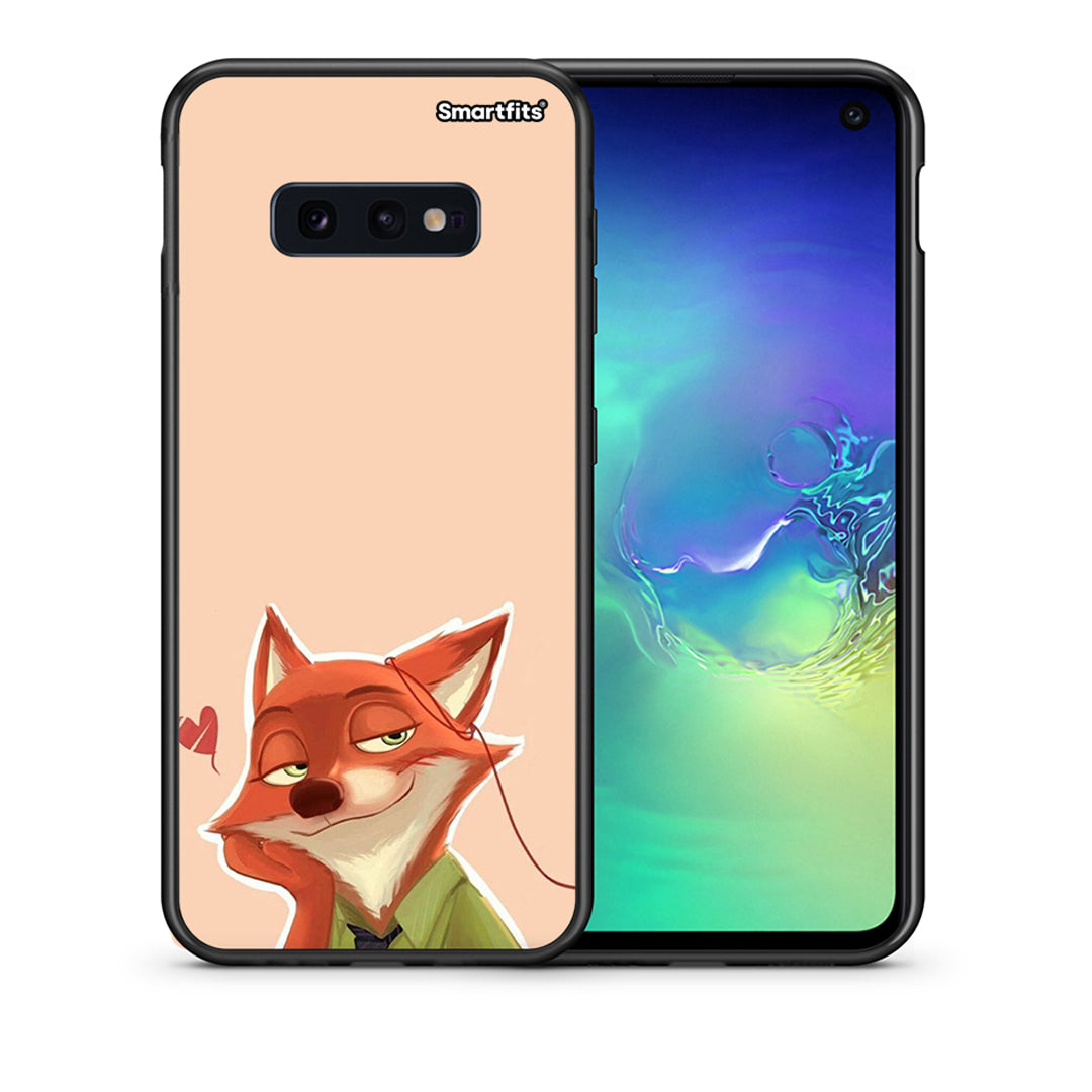 Θήκη Samsung S10e Nick Wilde And Judy Hopps Love 1 από τη Smartfits με σχέδιο στο πίσω μέρος και μαύρο περίβλημα | Samsung S10e Nick Wilde And Judy Hopps Love 1 case with colorful back and black bezels