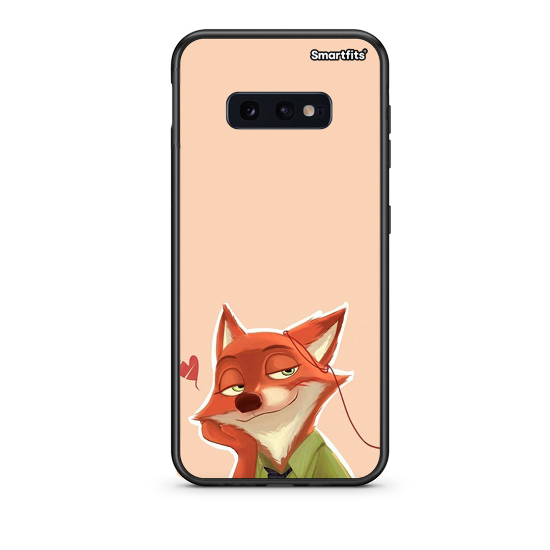 samsung s10e Nick Wilde And Judy Hopps Love 1 θήκη από τη Smartfits με σχέδιο στο πίσω μέρος και μαύρο περίβλημα | Smartphone case with colorful back and black bezels by Smartfits