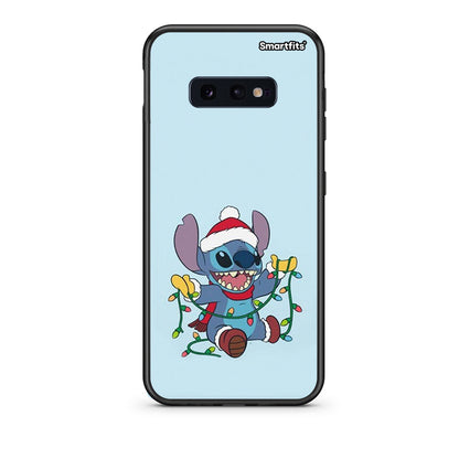samsung s10e Santa Stich θήκη από τη Smartfits με σχέδιο στο πίσω μέρος και μαύρο περίβλημα | Smartphone case with colorful back and black bezels by Smartfits