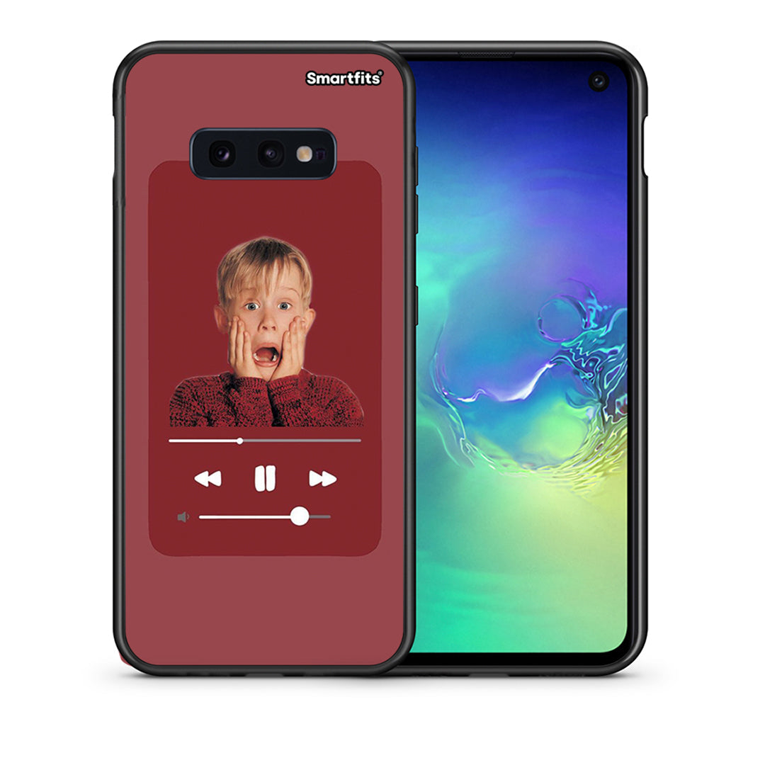 Θήκη Samsung S10e Xmas Alone Music από τη Smartfits με σχέδιο στο πίσω μέρος και μαύρο περίβλημα | Samsung S10e Xmas Alone Music case with colorful back and black bezels