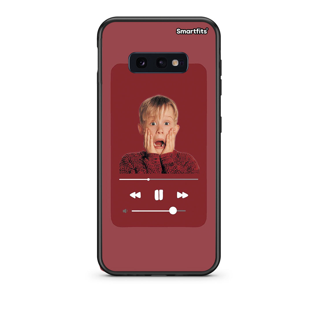 samsung s10e Xmas Alone Music θήκη από τη Smartfits με σχέδιο στο πίσω μέρος και μαύρο περίβλημα | Smartphone case with colorful back and black bezels by Smartfits