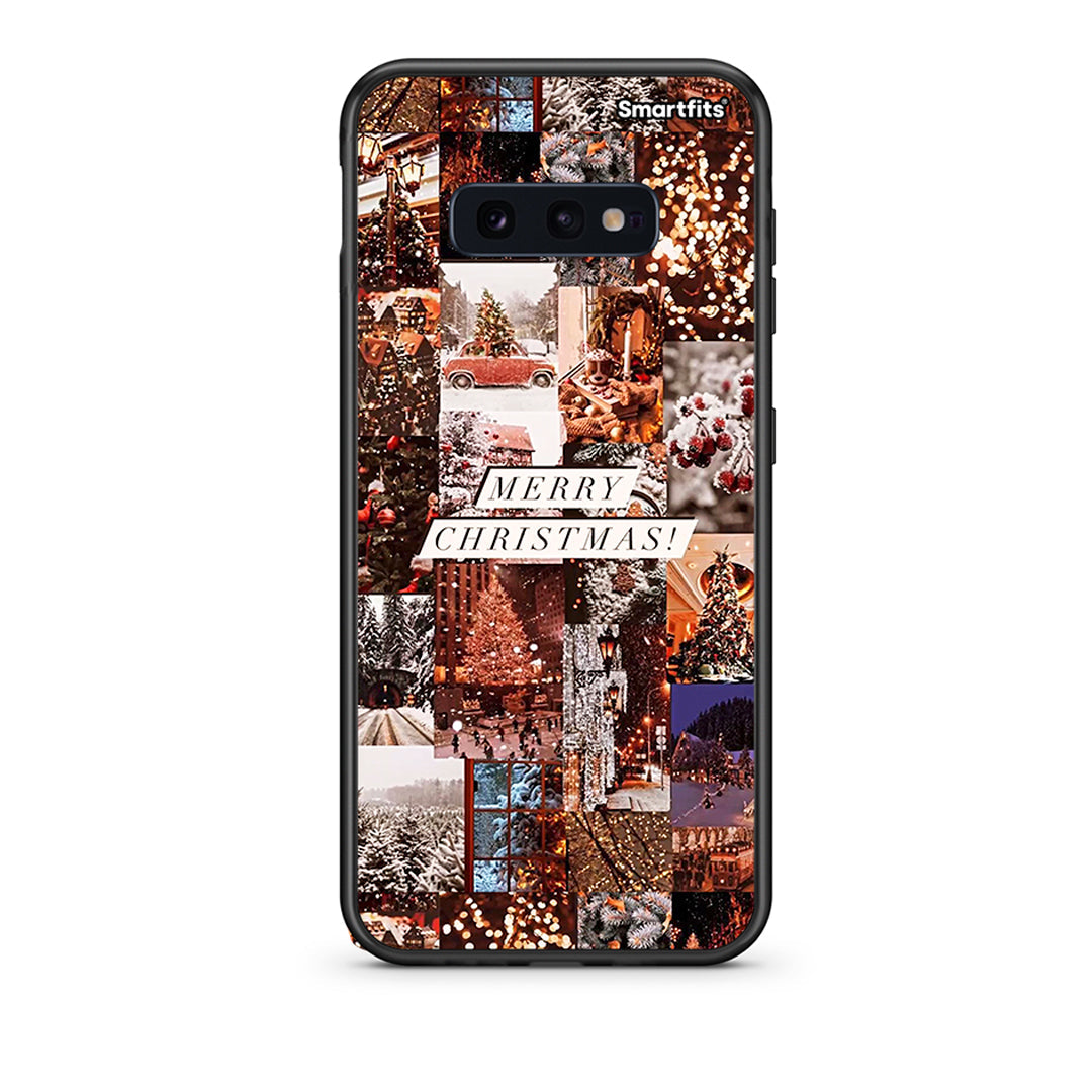 samsung s10e Xmas Collage θήκη από τη Smartfits με σχέδιο στο πίσω μέρος και μαύρο περίβλημα | Smartphone case with colorful back and black bezels by Smartfits