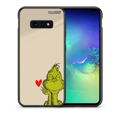 Θήκη Samsung S10e Xmas Grinch από τη Smartfits με σχέδιο στο πίσω μέρος και μαύρο περίβλημα | Samsung S10e Xmas Grinch case with colorful back and black bezels
