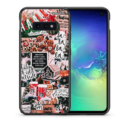 Θήκη Samsung S10e Xmas Habbits από τη Smartfits με σχέδιο στο πίσω μέρος και μαύρο περίβλημα | Samsung S10e Xmas Habbits case with colorful back and black bezels