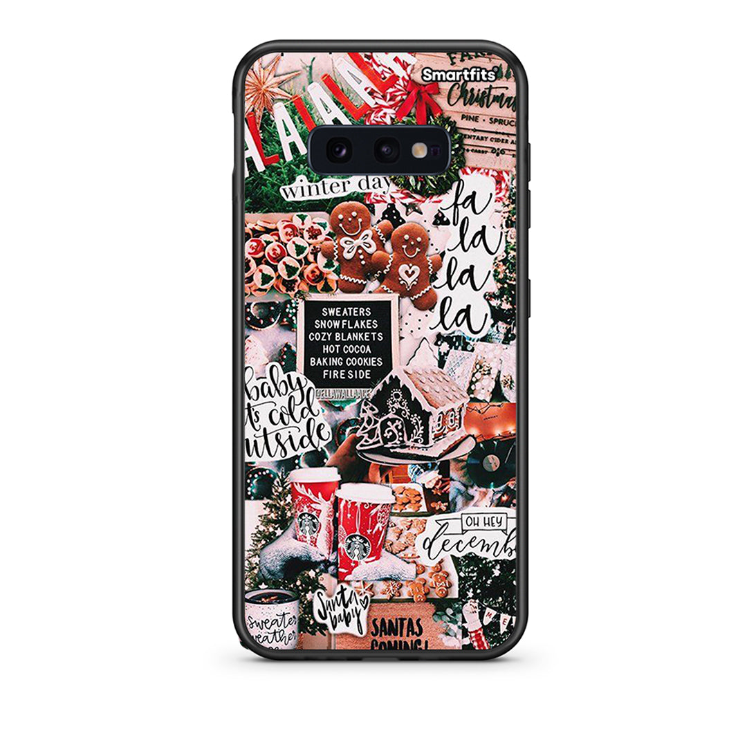 samsung s10e Xmas Habbits θήκη από τη Smartfits με σχέδιο στο πίσω μέρος και μαύρο περίβλημα | Smartphone case with colorful back and black bezels by Smartfits