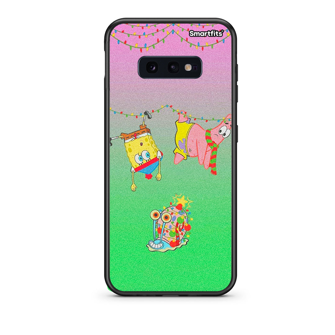 samsung s10e Xmas Lights θήκη από τη Smartfits με σχέδιο στο πίσω μέρος και μαύρο περίβλημα | Smartphone case with colorful back and black bezels by Smartfits