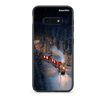 samsung s10e Xmas Train θήκη από τη Smartfits με σχέδιο στο πίσω μέρος και μαύρο περίβλημα | Smartphone case with colorful back and black bezels by Smartfits