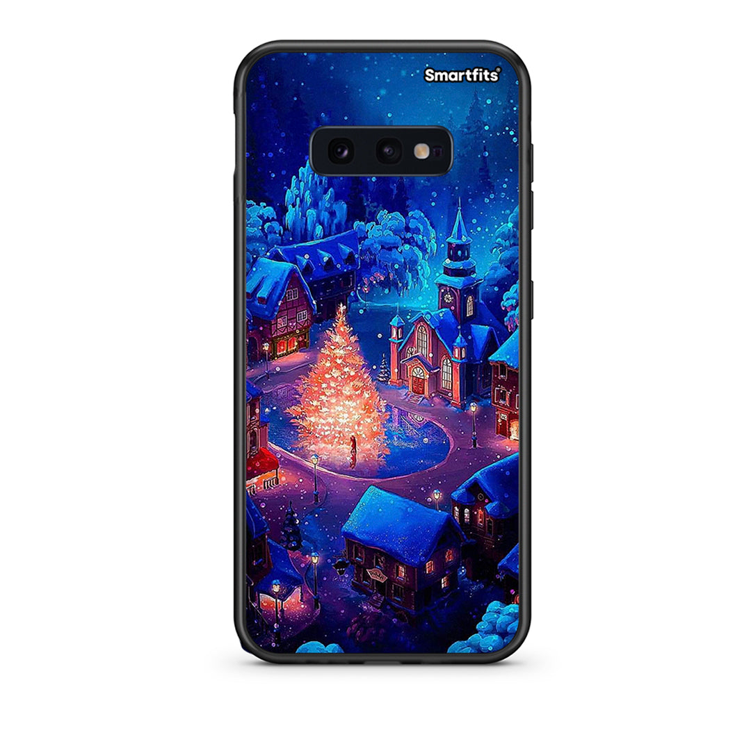 samsung s10e Xmas Village θήκη από τη Smartfits με σχέδιο στο πίσω μέρος και μαύρο περίβλημα | Smartphone case with colorful back and black bezels by Smartfits