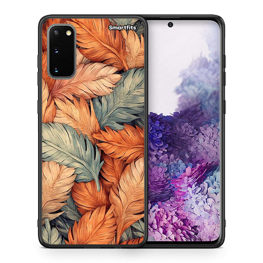 Θήκη Samsung S20 Autumn Leaves από τη Smartfits με σχέδιο στο πίσω μέρος και μαύρο περίβλημα | Samsung S20 Autumn Leaves case with colorful back and black bezels
