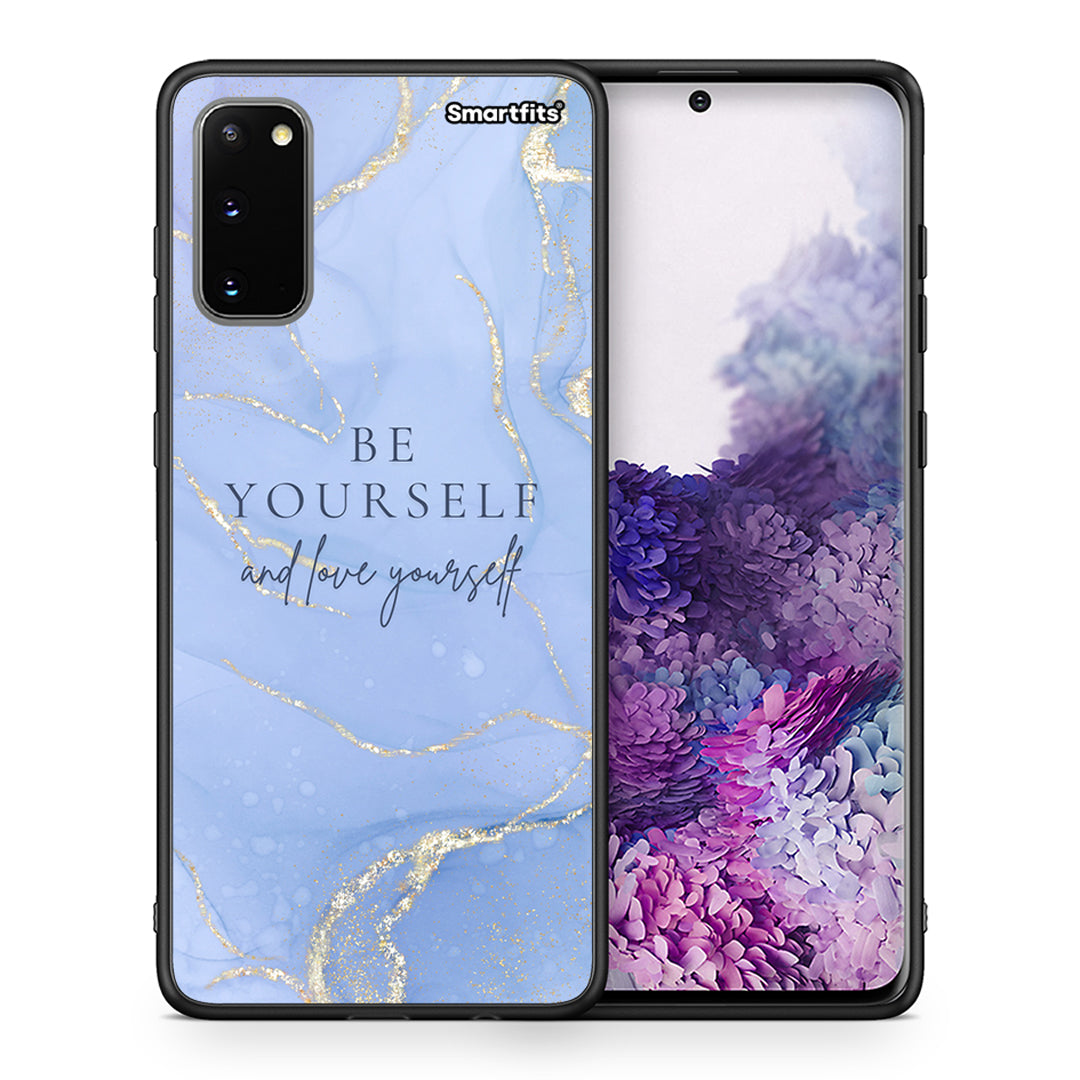 Θήκη Samsung S20 Be Yourself από τη Smartfits με σχέδιο στο πίσω μέρος και μαύρο περίβλημα | Samsung S20 Be Yourself case with colorful back and black bezels