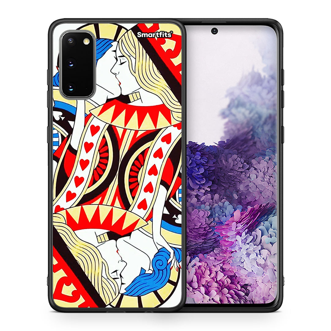 Θήκη Samsung S20 Card Love από τη Smartfits με σχέδιο στο πίσω μέρος και μαύρο περίβλημα | Samsung S20 Card Love case with colorful back and black bezels