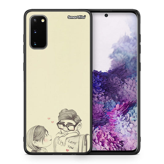 Θήκη Samsung S20 Carl And Ellie από τη Smartfits με σχέδιο στο πίσω μέρος και μαύρο περίβλημα | Samsung S20 Carl And Ellie case with colorful back and black bezels