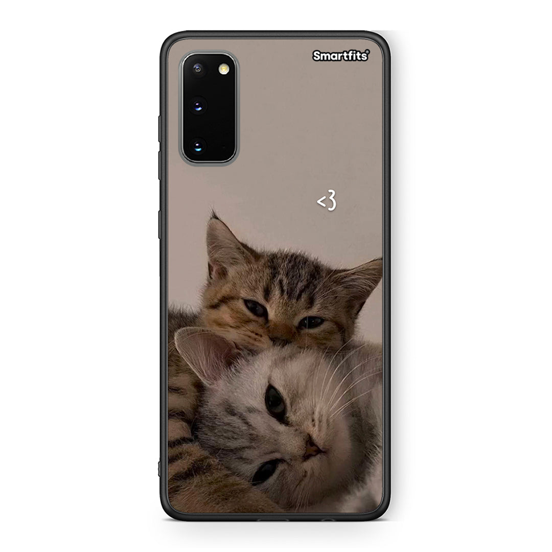 Samsung S20 Cats In Love Θήκη από τη Smartfits με σχέδιο στο πίσω μέρος και μαύρο περίβλημα | Smartphone case with colorful back and black bezels by Smartfits