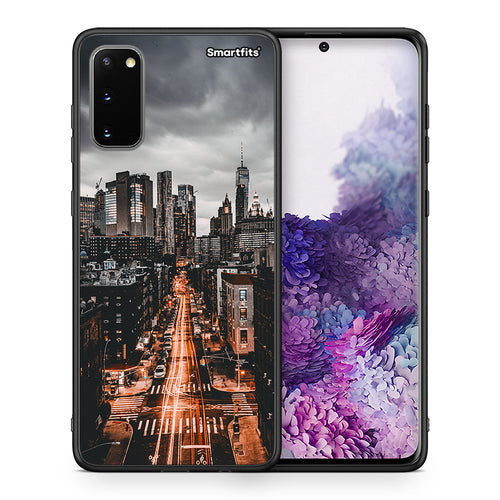 Θήκη Samsung S20 City Lights από τη Smartfits με σχέδιο στο πίσω μέρος και μαύρο περίβλημα | Samsung S20 City Lights case with colorful back and black bezels
