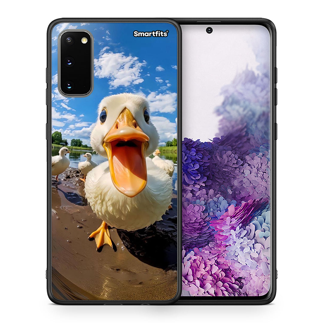 Θήκη Samsung S20 Duck Face από τη Smartfits με σχέδιο στο πίσω μέρος και μαύρο περίβλημα | Samsung S20 Duck Face case with colorful back and black bezels