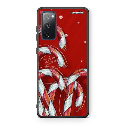 Θήκη Samsung S20 FE Candy Cane από τη Smartfits με σχέδιο στο πίσω μέρος και μαύρο περίβλημα | Samsung S20 FE Candy Cane case with colorful back and black bezels