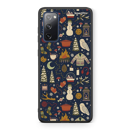 Θήκη Samsung S20 FE Christmas Elements από τη Smartfits με σχέδιο στο πίσω μέρος και μαύρο περίβλημα | Samsung S20 FE Christmas Elements case with colorful back and black bezels