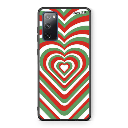 Θήκη Samsung S20 FE Christmas Hearts από τη Smartfits με σχέδιο στο πίσω μέρος και μαύρο περίβλημα | Samsung S20 FE Christmas Hearts case with colorful back and black bezels