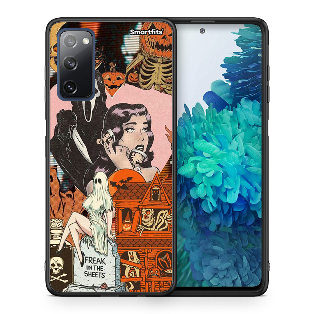 Θήκη Samsung S20 FE Halloween Collage από τη Smartfits με σχέδιο στο πίσω μέρος και μαύρο περίβλημα | Samsung S20 FE Halloween Collage case with colorful back and black bezels