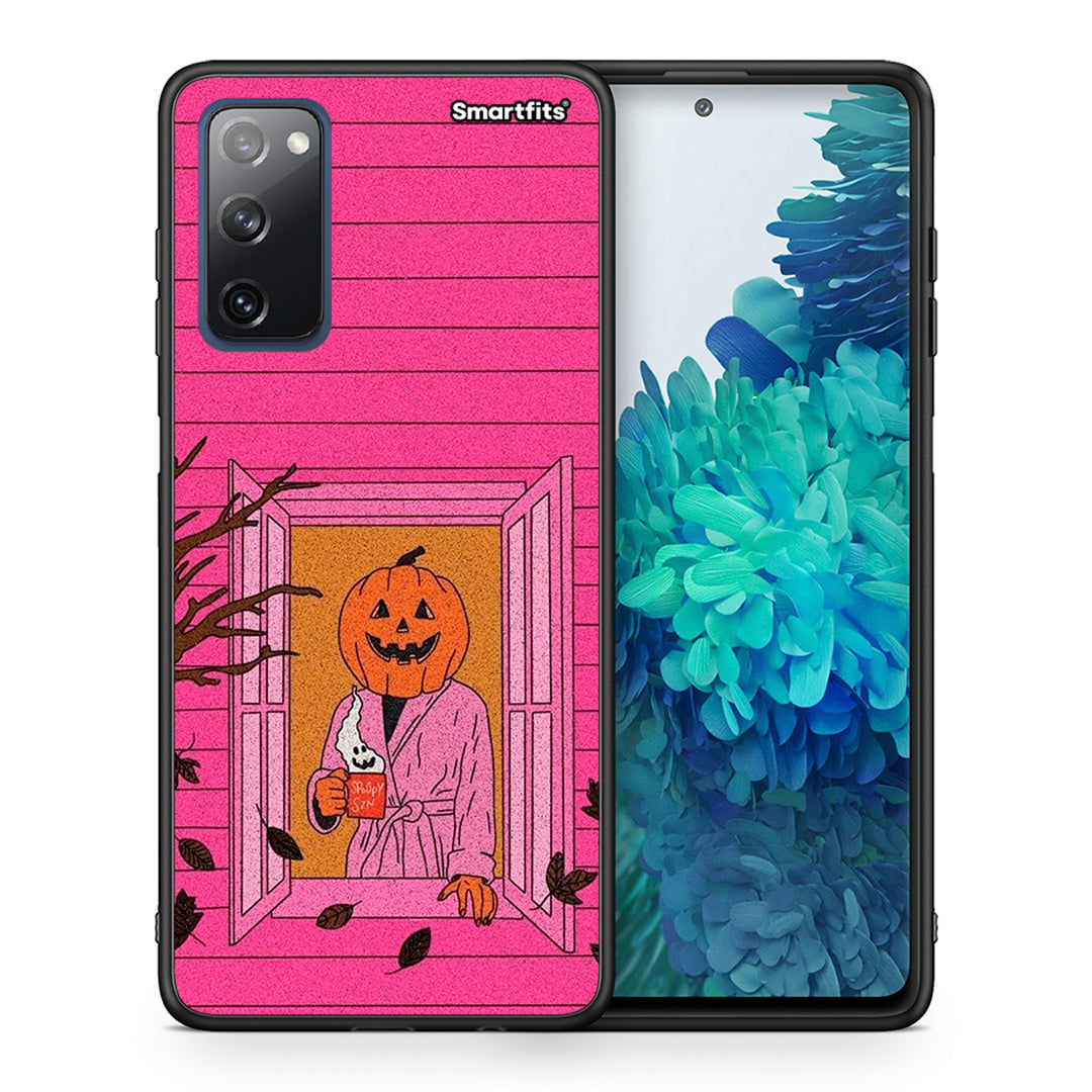 Θήκη Samsung S20 FE Halloween Pumpkin Lady από τη Smartfits με σχέδιο στο πίσω μέρος και μαύρο περίβλημα | Samsung S20 FE Halloween Pumpkin Lady case with colorful back and black bezels