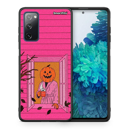 Θήκη Samsung S20 FE Halloween Pumpkin Lady από τη Smartfits με σχέδιο στο πίσω μέρος και μαύρο περίβλημα | Samsung S20 FE Halloween Pumpkin Lady case with colorful back and black bezels