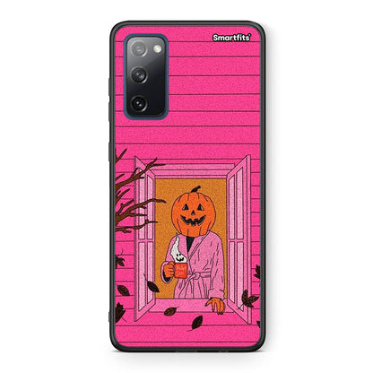 Θήκη Samsung S20 FE Halloween Pumpkin Lady από τη Smartfits με σχέδιο στο πίσω μέρος και μαύρο περίβλημα | Samsung S20 FE Halloween Pumpkin Lady case with colorful back and black bezels