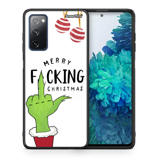 Θήκη Samsung S20 FE Merry F Xmas από τη Smartfits με σχέδιο στο πίσω μέρος και μαύρο περίβλημα | Samsung S20 FE Merry F Xmas case with colorful back and black bezels