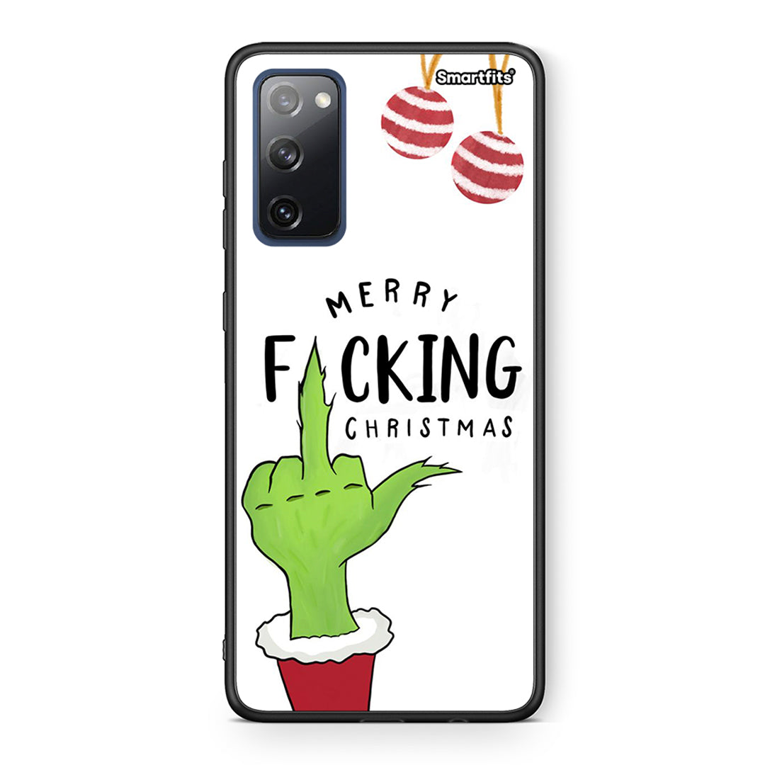 Θήκη Samsung S20 FE Merry F Xmas από τη Smartfits με σχέδιο στο πίσω μέρος και μαύρο περίβλημα | Samsung S20 FE Merry F Xmas case with colorful back and black bezels