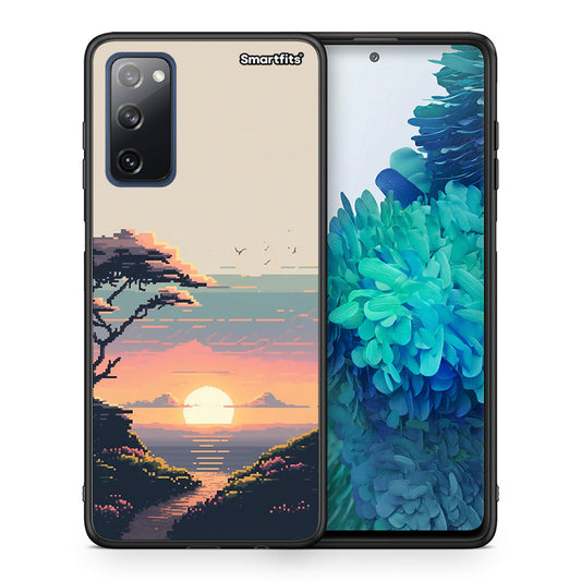 Θήκη Samsung S20 FE Pixel Sunset από τη Smartfits με σχέδιο στο πίσω μέρος και μαύρο περίβλημα | Samsung S20 FE Pixel Sunset case with colorful back and black bezels