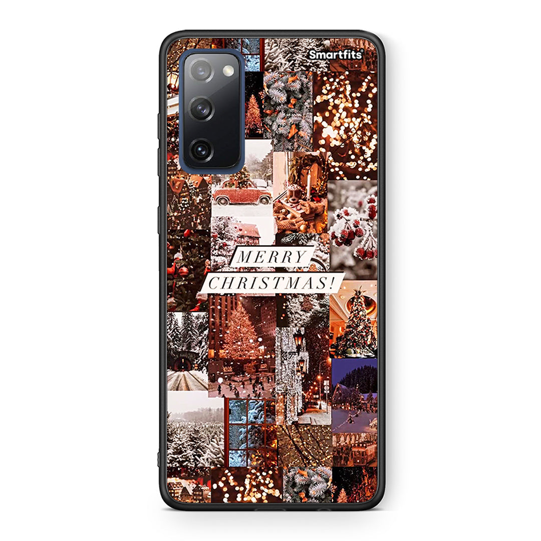 Θήκη Samsung S20 FE Xmas Collage από τη Smartfits με σχέδιο στο πίσω μέρος και μαύρο περίβλημα | Samsung S20 FE Xmas Collage case with colorful back and black bezels