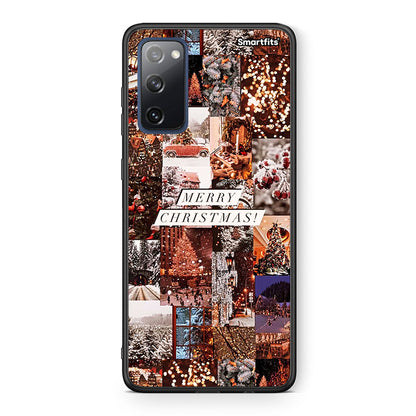 Θήκη Samsung S20 FE Xmas Collage από τη Smartfits με σχέδιο στο πίσω μέρος και μαύρο περίβλημα | Samsung S20 FE Xmas Collage case with colorful back and black bezels