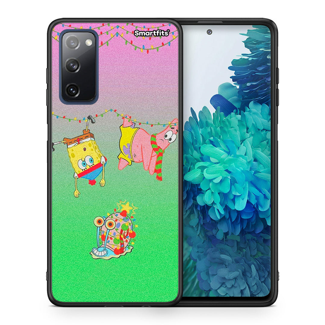 Θήκη Samsung S20 FE Xmas Lights από τη Smartfits με σχέδιο στο πίσω μέρος και μαύρο περίβλημα | Samsung S20 FE Xmas Lights case with colorful back and black bezels