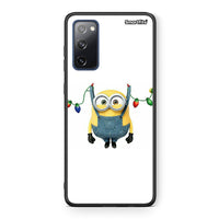 Thumbnail for Θήκη Samsung S20 FE Xmas Minion Lights από τη Smartfits με σχέδιο στο πίσω μέρος και μαύρο περίβλημα | Samsung S20 FE Xmas Minion Lights case with colorful back and black bezels