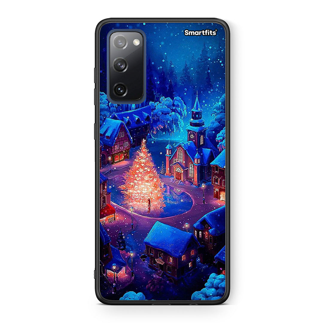 Θήκη Samsung S20 FE Xmas Village από τη Smartfits με σχέδιο στο πίσω μέρος και μαύρο περίβλημα | Samsung S20 FE Xmas Village case with colorful back and black bezels