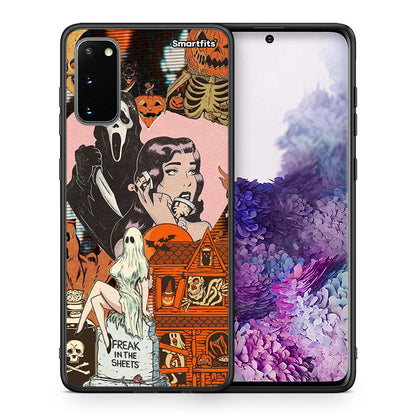 Θήκη Samsung S20 Halloween Collage από τη Smartfits με σχέδιο στο πίσω μέρος και μαύρο περίβλημα | Samsung S20 Halloween Collage case with colorful back and black bezels